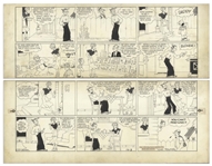 Chic Young Hand-Drawn Blondie Sunday Comic Strip From 1937 -- Dagwood Plays Lost and Found